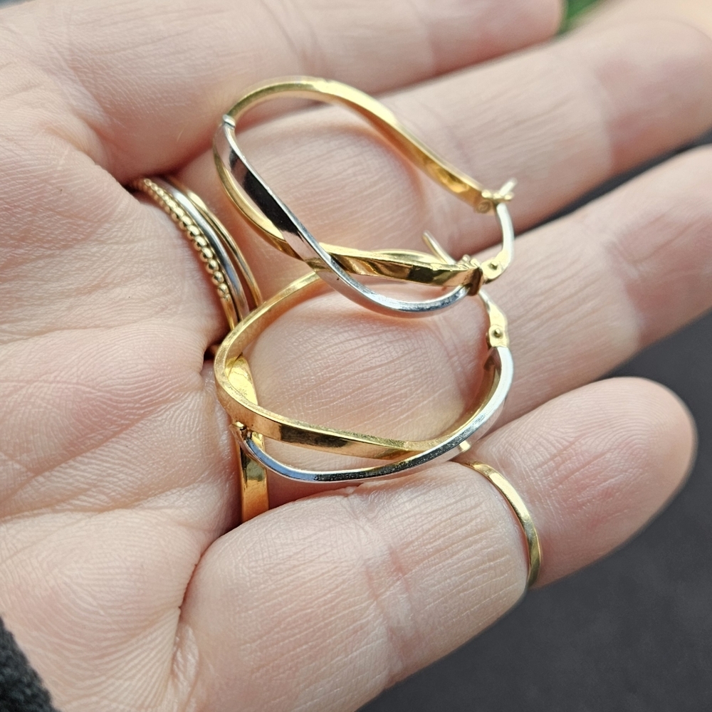 14k Rl Gold Hoops